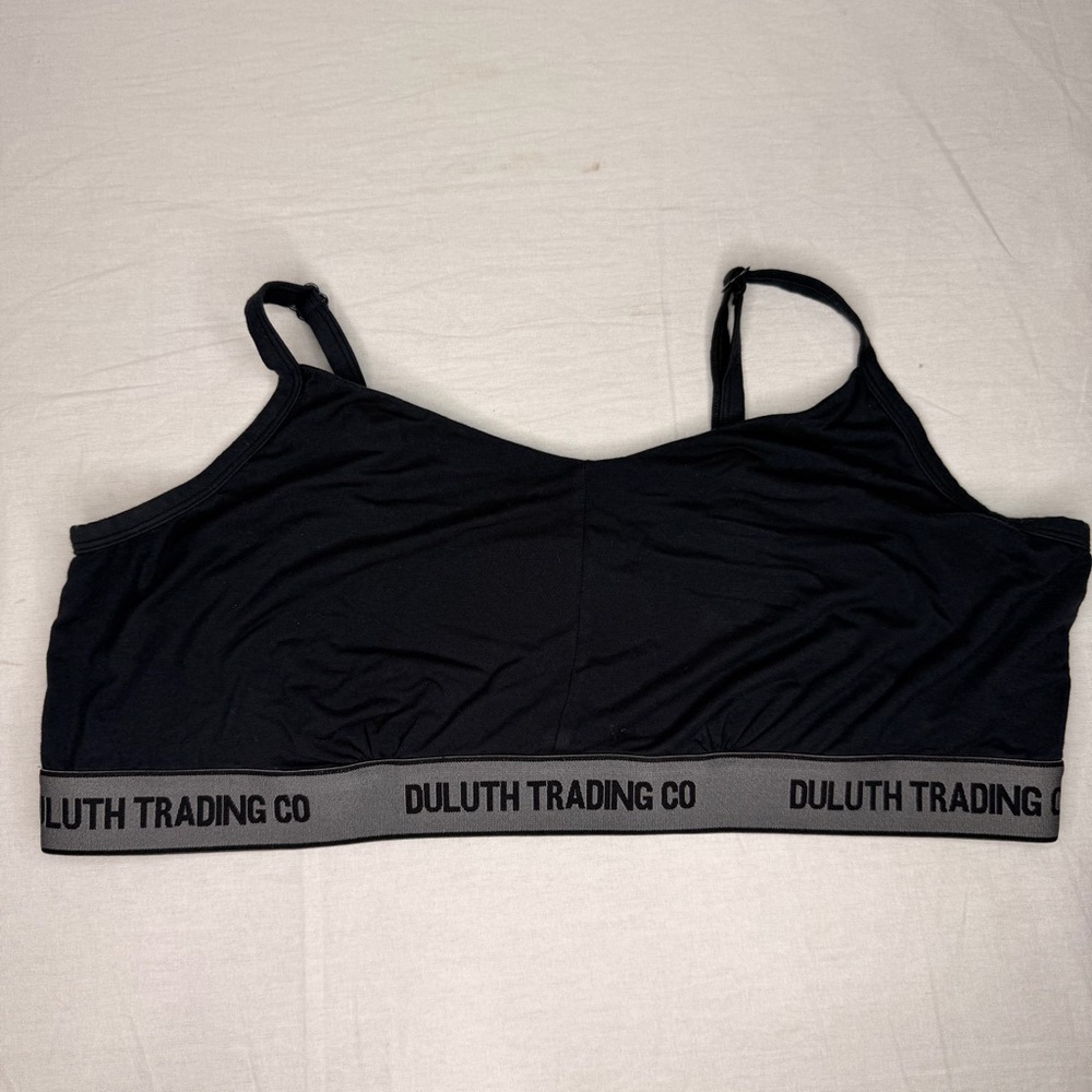 DULUTH WOMEN'S LOW IMPACT DANG SOFT BRALETTE BRA BLACK COLOR SZ XXL